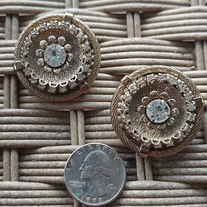 Vintage Elegant Gold and Cooper Women's Clip On Earrings